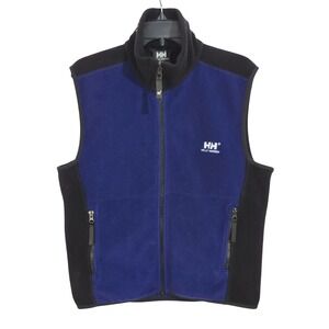 Helly Hansen Fleece Vest Mens Medium Blue Black Full Zip Activewear Gorpcore